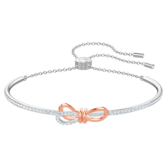 SWAROVSKI Lifelong Bow bangle Bow, White, Mixed metal finish - Picture 1 of 8